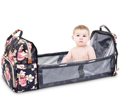 Multi-Function Foldable Baby Bed Diaper Bag, Waterproof