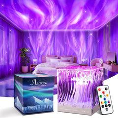 One Fire Flower Lamp Ambient Lighting for Bedroom,18 Colors Cool Things Water Ripple Lamp,Dimmable+Remote+Timer Space Projector.