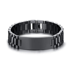 Personalized Black Stainless Steel Men's Bracelet