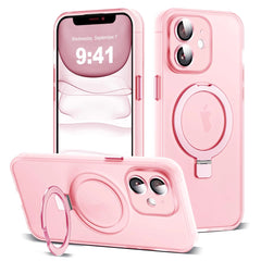 iPhone 11 Magnetic Ring Stand Case | Mag-Safe Compatible | Full Lens Protection | Slim Drop-Proof Design | Pink