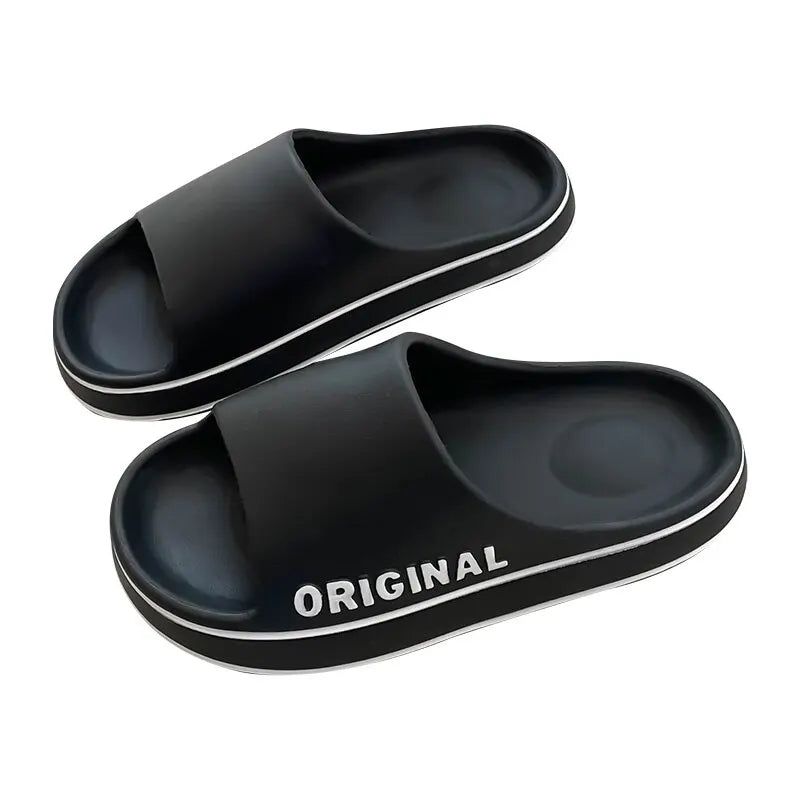 Feslishoet Women - Men Letter Slippers Beach Slides Solid Color Mens 