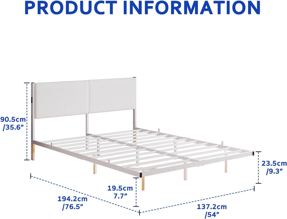 Full Size Bed Frame,Floating Bed Frame Full Size with Headboard