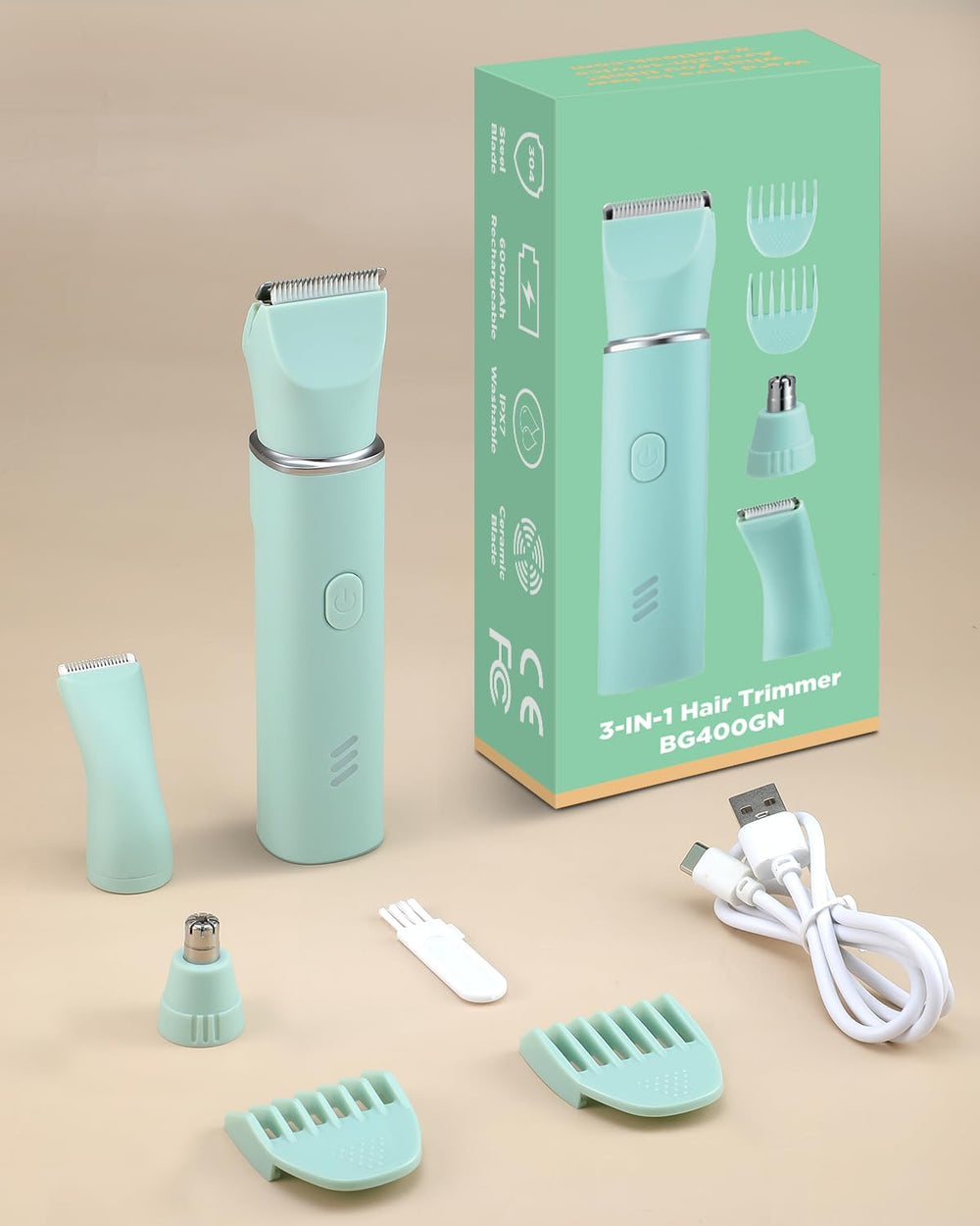 Bikini Trimmer for Women,2-In-1 Painless Electric Razors & Shaver Nose