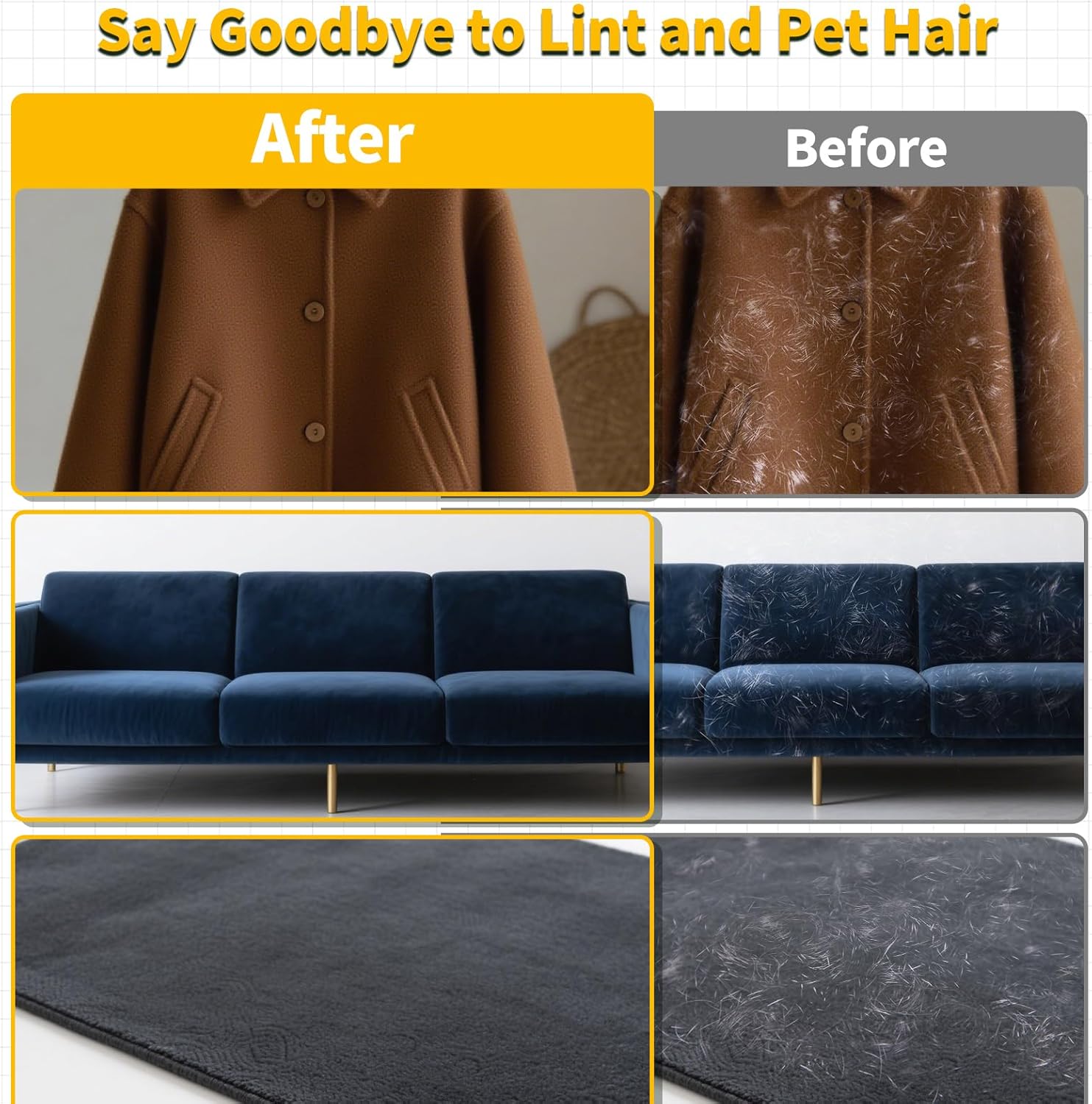 Pet Hair Removal Glove for Dogs & Cats, Newly Upgraded Reusable Electrostatic Pet Hair Gloves