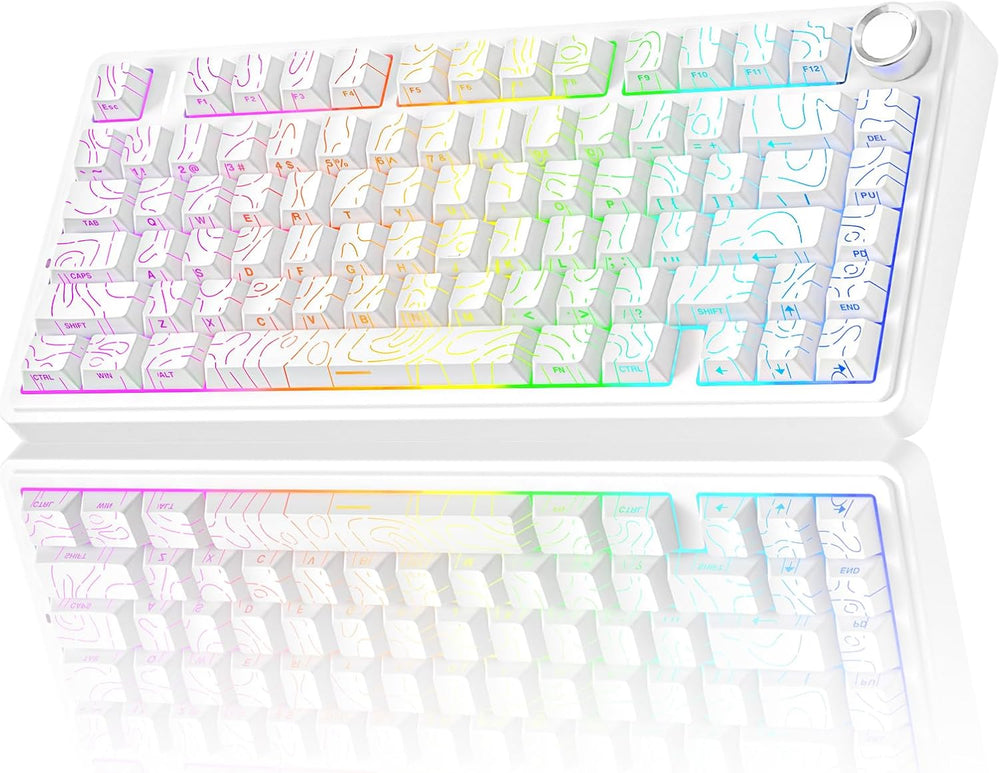 F75 Pro Wireless Mechanical Keyboard,75% Hot Swappable Custom Keyboard with Knob,RGB Backlit