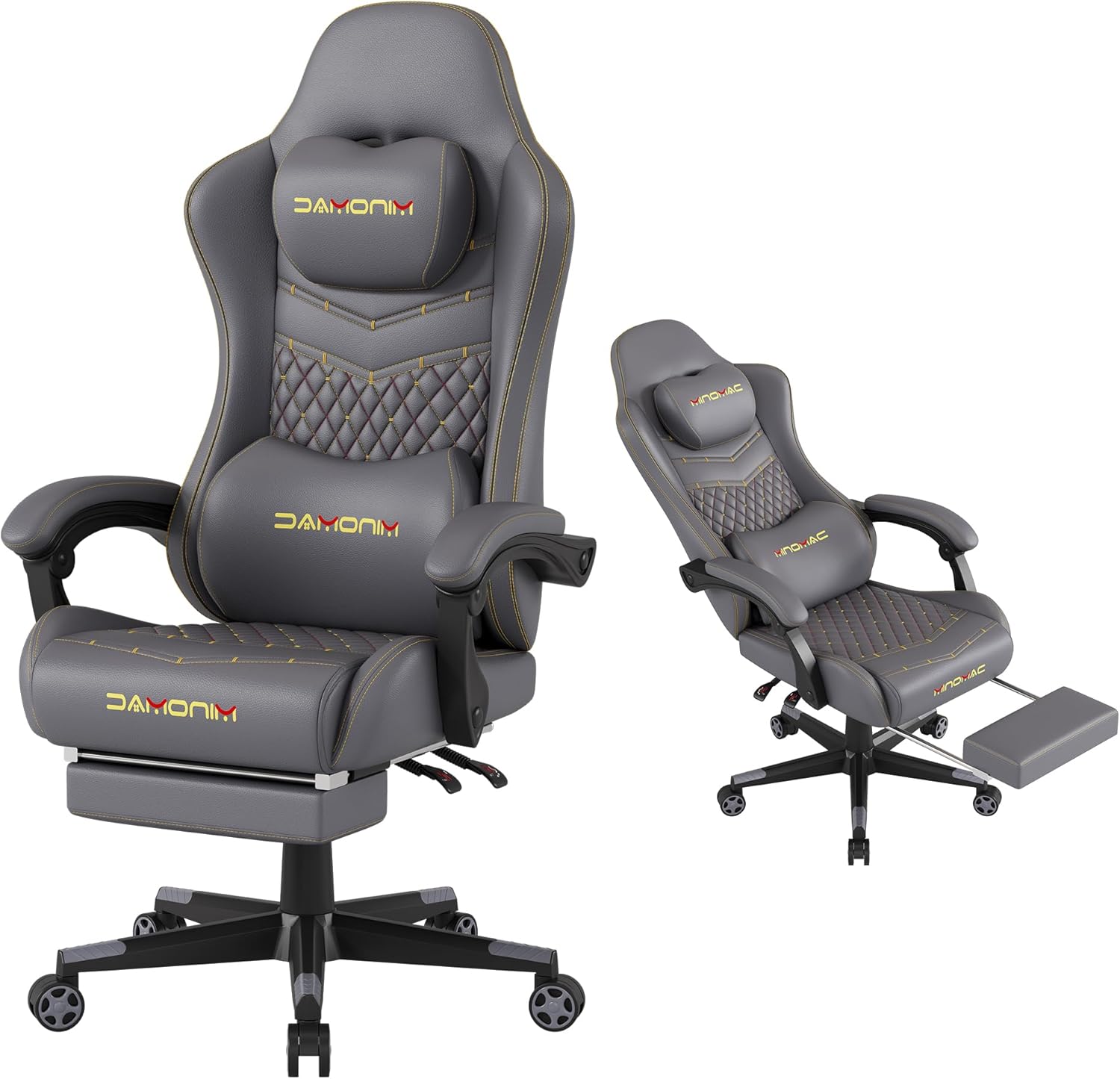 Gaming Chair,Ergonomic Computer Gaming Chair,400Lb Load-Bearing,Retractable Footrest