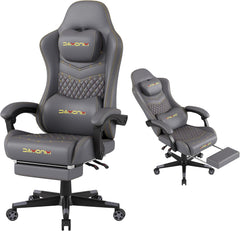 Gaming Chair,Ergonomic Computer Gaming Chair,400Lb Load-Bearing,Retractable Footrest