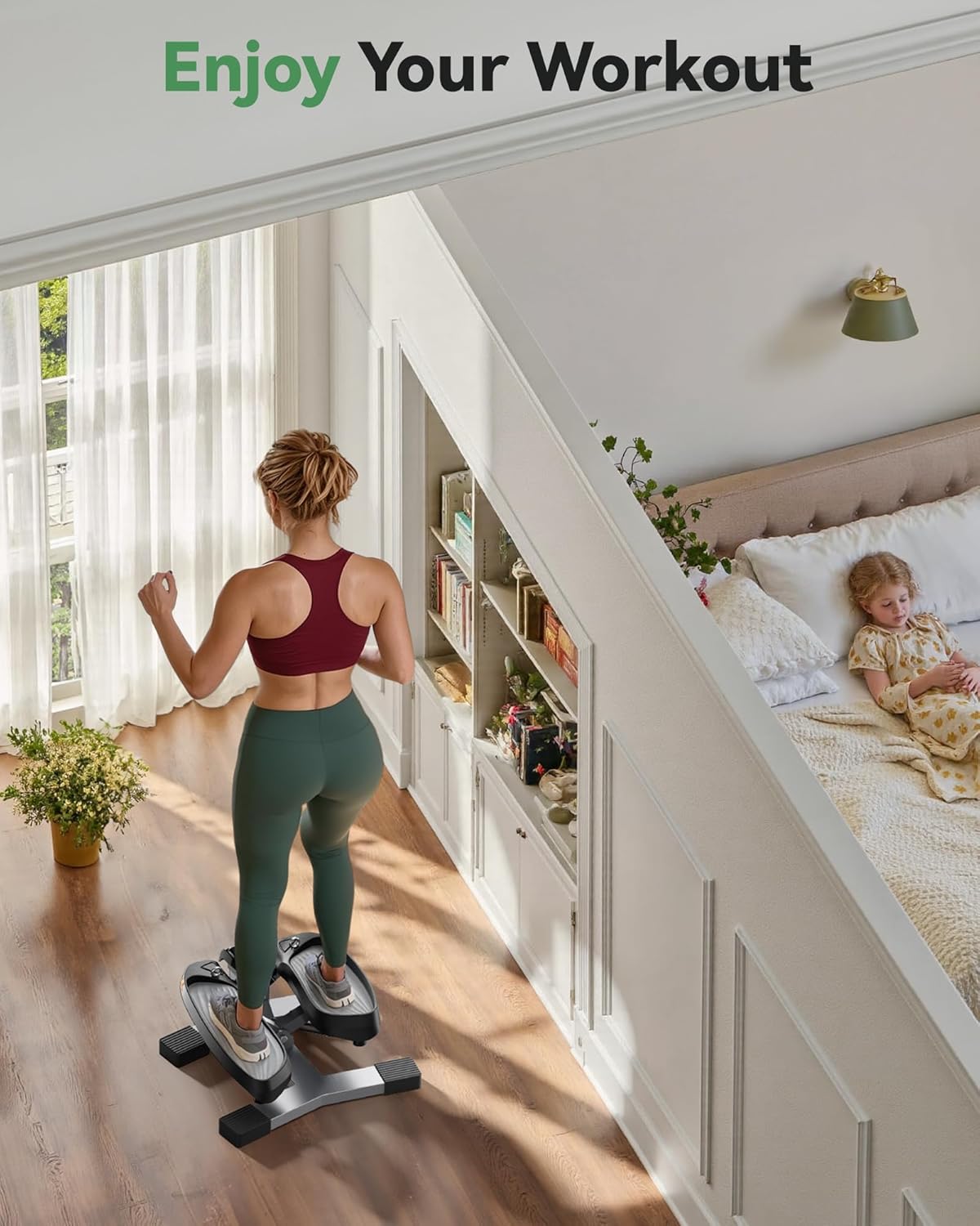 Stair Stepper,Twist/Mini Stepper for Exercise at Home,Step Machine with Resistance Bands for Full Body Workout