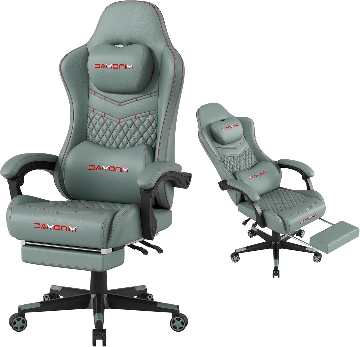 Gaming Chair,Ergonomic Computer Gaming Chair,400Lb Load-Bearing,Retractable Footrest