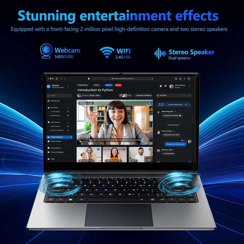 Laptop 16-Inch 8GB DDR 256GB SSD Portable Laptop,Expandable to 1TB Pentium