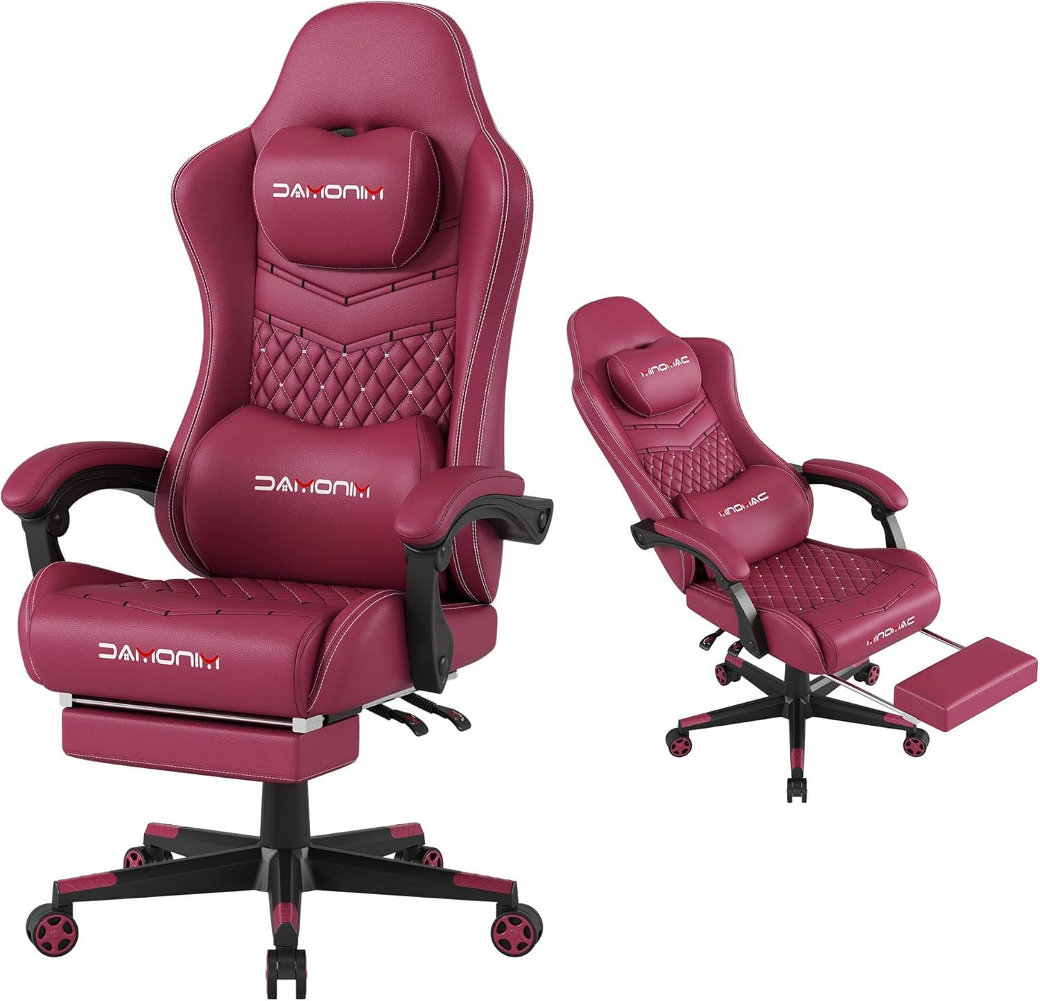Gaming Chair,Ergonomic Computer Gaming Chair,400Lb Load-Bearing,Retractable Footrest
