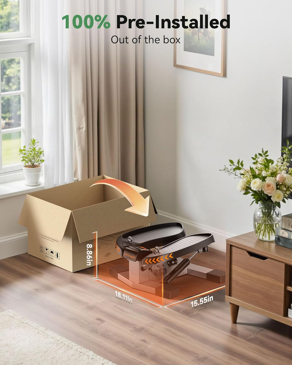 Stair Stepper,Twist/Mini Stepper for Exercise at Home,Step Machine with Resistance Bands for Full Body Workout