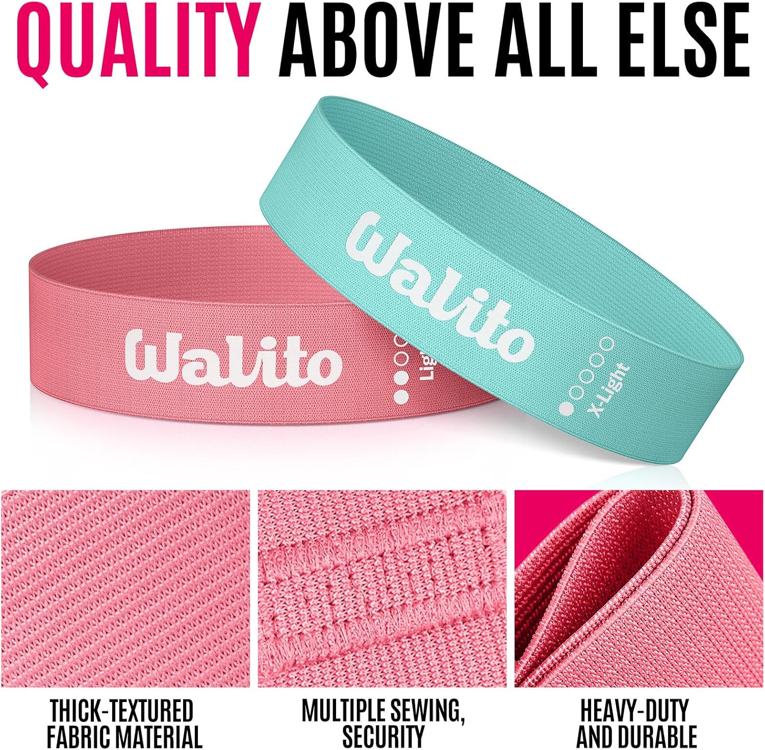 Fabric Resistance Bands for Working Out - Booty Bands for Legs -Glutes Training for Women and Men