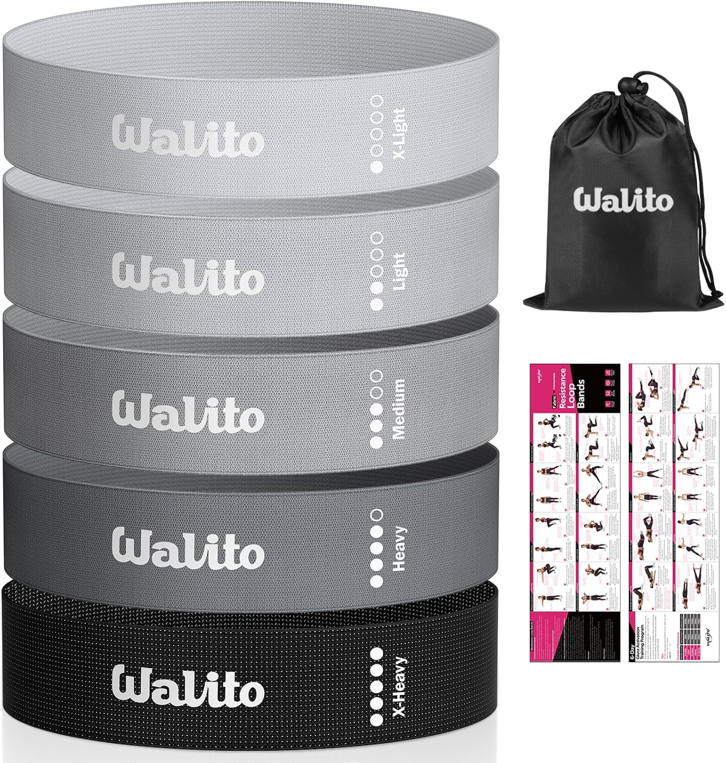 Fabric Resistance Bands for Working Out - Booty Bands for Legs -Glutes Training for Women and Men