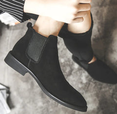 Men's Leather High-Top Chelsea Boots