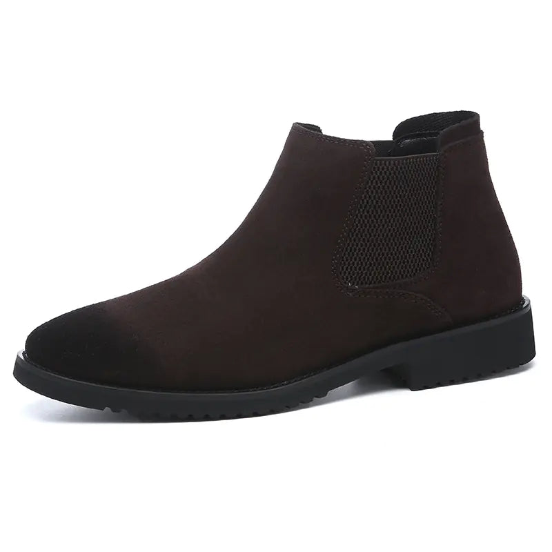 Men's Leather High-Top Chelsea Boots