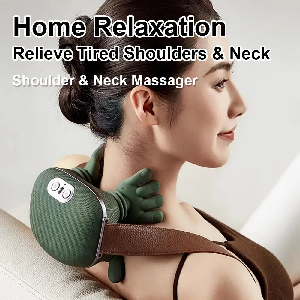 Bionic Neck Shoulder Massager Heated Back Massagers Electric Kneading Muscles Massage Pillow Neck