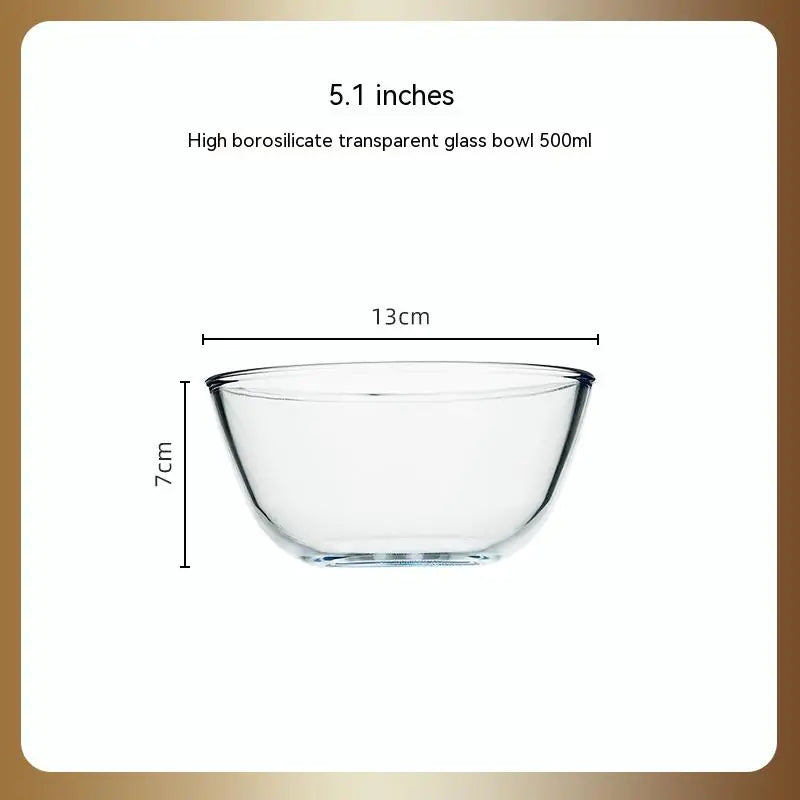 Japanese-Style Transparent Glass Large Salad Bowl