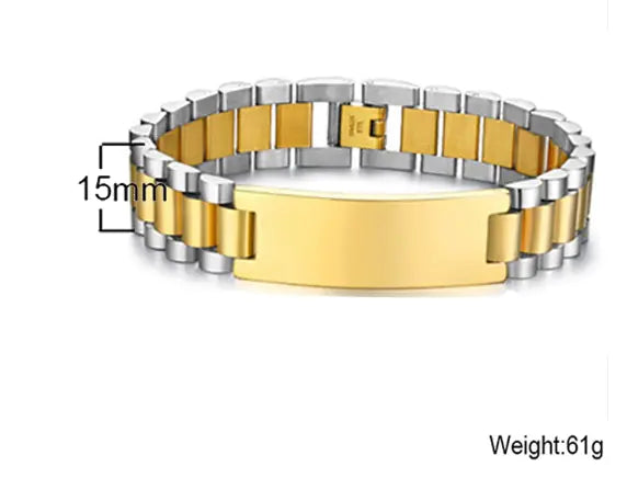 Personalized Black Stainless Steel Men's Bracelet