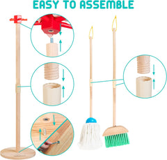 Kids Cleaning Set, 8 Pcs Wooden Housekeeping Play Set