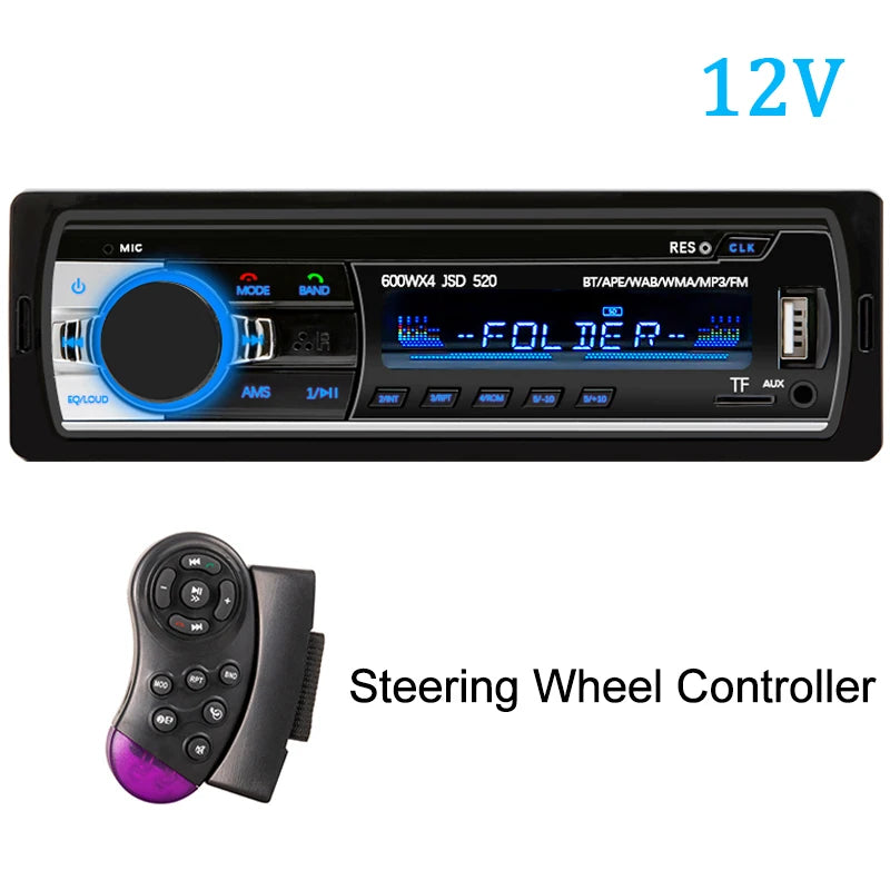 Car Radio 1 Din Stereo Player Digital Bluetooth Car MP3 Player 60Wx4