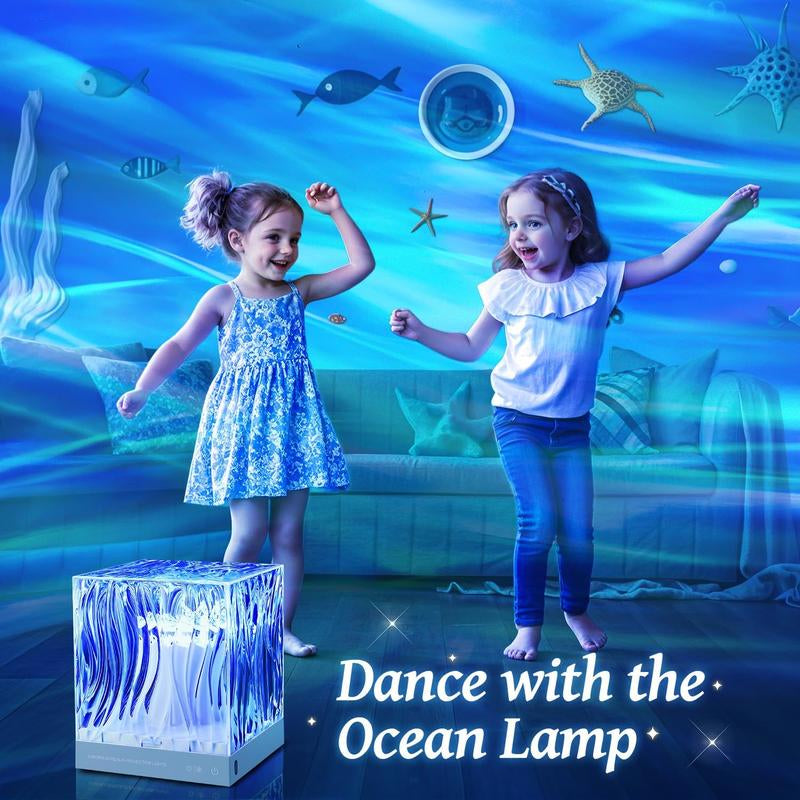 One Fire Flower Lamp Ambient Lighting for Bedroom,18 Colors Cool Things Water Ripple Lamp,Dimmable+Remote+Timer Space Projector.