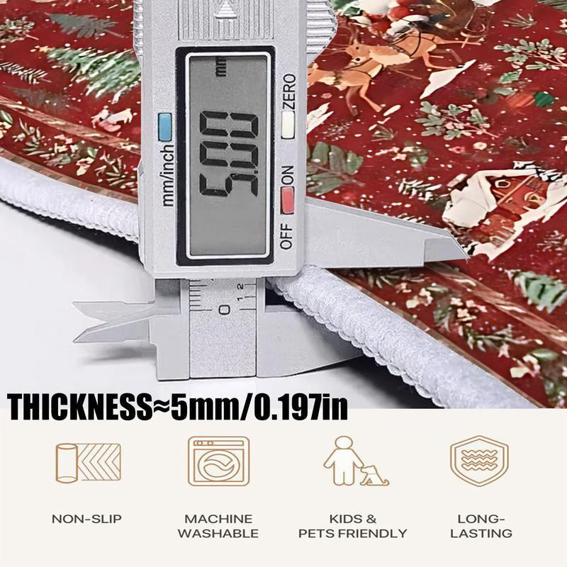 Christmas Deer Santa Long Rug, Multiple Patterns Available, Soft Durable Washable Carpet for Indoor Outdoor Use, Home Decor-Yy