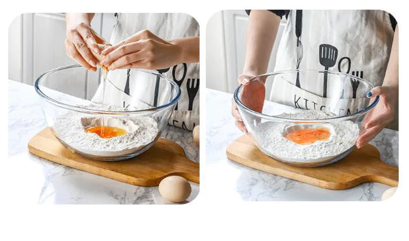 Japanese-Style Transparent Glass Large Salad Bowl