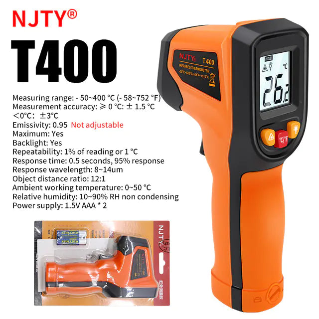 NJTY Digital Infrared Thermometer -50~600℃ Pyrometer Gun